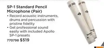 Long & McQuade Universal audio sp-1 standard pencil microphones (pair) offer