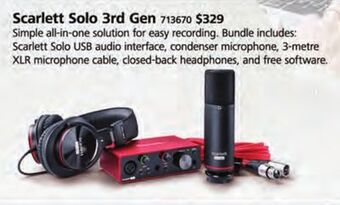 Long & McQuade Focusrite scarlett solo 3rd gen offer