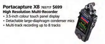Long & McQuade Tascam portacapture x8 high resolution adaptive multi-recorder offer