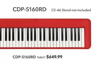 Long & McQuade Casio cdp-s160 88-key digital piano - red offer