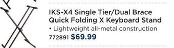 Long & McQuade Yorkville iks-x4 dual x keyboard stand with tooth lock offer