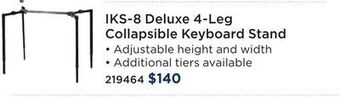 Long & McQuade Yorkville deluxe 4-leg collapsible keyboard stand offer