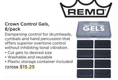 Long & McQuade Remo crown control gels - 8 pack offer
