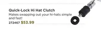 Long & McQuade Remo quicklock spring loaded hi-hat clutch offer