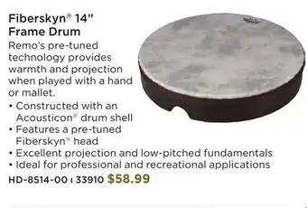Long & McQuade Remo frame drum fiberskyn 14 inch offer