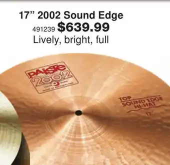 Long & McQuade Paiste 2002 14 inch sound edge hihats offer