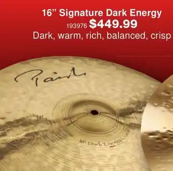 Long & McQuade Signature 16 inch dark energy crash offer