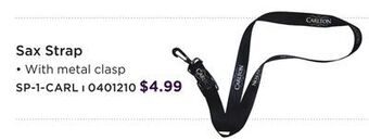 Long & McQuade Carlton sax strap offer
