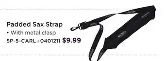 Long & McQuade Carlton padded sax strap offer
