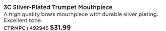Long & McQuade Trumpet mouthpiece 3c offer