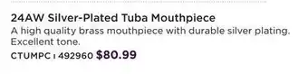 Long & McQuade Carlton tuba mouthpiece 24aw offer