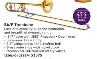 Long & McQuade 1236l-o professional trombone - open wrap offer