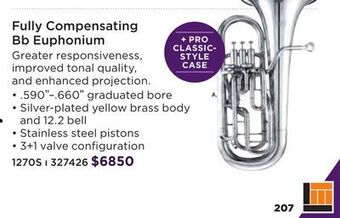 Long & McQuade Xo professional brass 1270s compensating euphonium - silver plated w/gold plated trim offer