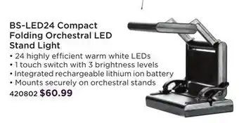 Long & McQuade Rechargeable flat orchestral light offer