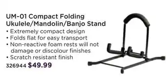 Long & McQuade Yorkville super-compact folding stand - ukulele/mandolin offer