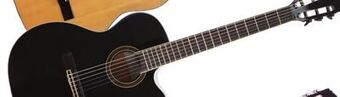 Long & McQuade Denver full size nylon string guitar with cutaway - black offer