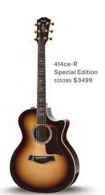 Long & McQuade Taylor guitars special edition 414ce rosewood grand auditorium acoustic/electric guitar - shaded edge burst offer