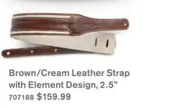Long & McQuade Taylor guitars element strap, 2.5'' - brown/cream leather offer