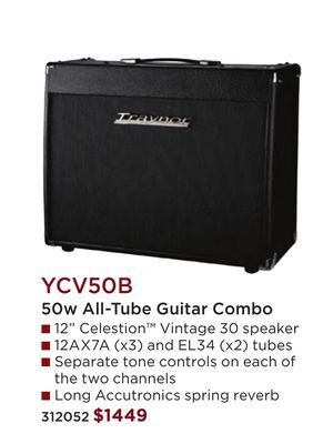 Long & McQuade Traynor custom valve 50 watt all-tube 1x12 guitar combo amp offer