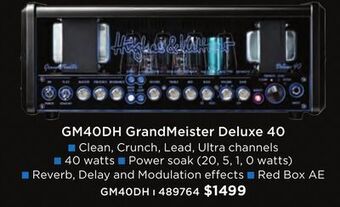 Long & McQuade Hughes & kettner grandmeister deluxe 40 - 40 watt 4 channel head offer