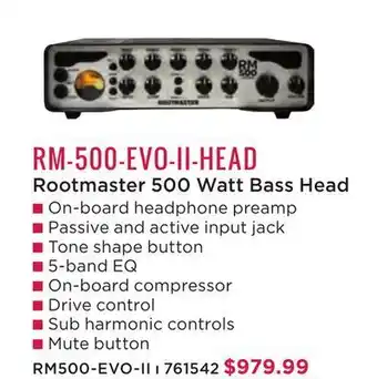 Long & McQuade Ashdown engineering rm-500 evo ii rootmaster 500w bass head offer