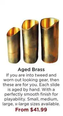 Long & McQuade The rock slide aged brass guitar slide - small offer