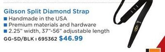 Long & McQuade Gibson split diamond strap - black offer