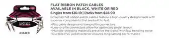 Long & McQuade Ernie ball 3" flat ribbon cable 3 pack - white offer