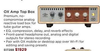 Long & McQuade Universal audio ox amp top box offer