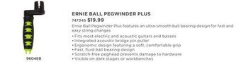 Long & McQuade Ernie ball pegwinder plus offer