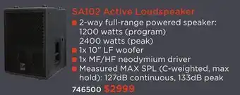 Long & McQuade Yorkville sa102 synergy array powered speaker offer