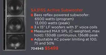 Long & McQuade Yorkville synergy array series powered subwoofer offer