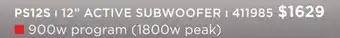 Long & McQuade Yorkville parasource 1800 watt peak 1x12 active subwoofer offer