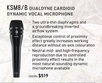 Long & McQuade Shure ksm8 dualdyne cardioid dynamic vocal microphone - black offer