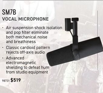 Long & McQuade Shure sm7b large diaphragm cardioid dynamic microphone offer