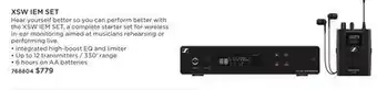Long & McQuade Sennheiser xs wireless iem transmitter and receiver offer