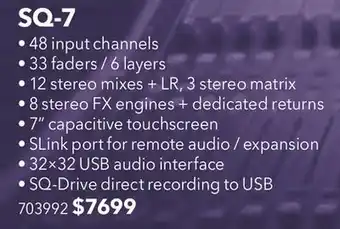 Long & McQuade Sq-7 33 fader 48-channel digital mixer offer