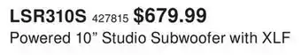 Long & McQuade Jbl 10'' powered studio subwoofer with xlf (single) offer