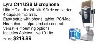 Long & McQuade Lyra ultra-hd multimode usb microphone offer