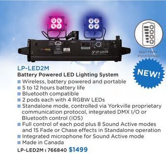 Long & McQuade Battery powered two pod led light offer