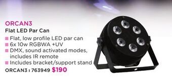 Long & McQuade Orion orcan3 rbgwa+uv flat led par can offer
