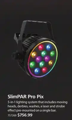 Long & McQuade Chauvet dj slimpar pro pix hex-colour (rgbaw+uv) wash light offer