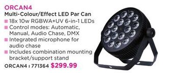 Long & McQuade Orion orcan4 high output rgbwa+uv led par can offer