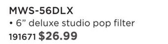 Long & McQuade Apex deluxe 6-inch studio microphone pop filter offer