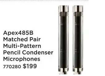 Long & McQuade Apex matched pencil microphones - black/chrome offer