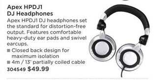 Long & McQuade Apex dj headphones offer