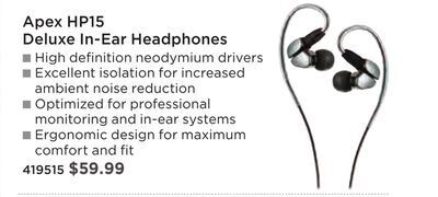 Long & McQuade Apex in-ear headphones offer