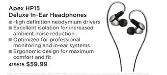 Long & McQuade Apex in-ear headphones offer