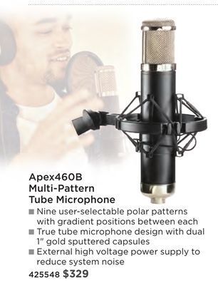 Long & McQuade Apex 460b multipattern tube condenser microphone offer