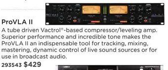 Long & McQuade Art pro audio 2-channel vactrol/tube leveler compressor offer